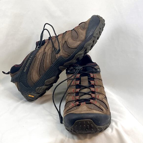 Merrell Hiking Shoes Mens 11 Brown Leather Vibram Sole Trail Outdoor Lace Lock main image 4